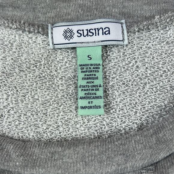 Susina long sleeve drop waist grey sweatshirt dress, size small - Picture 8 of 11
